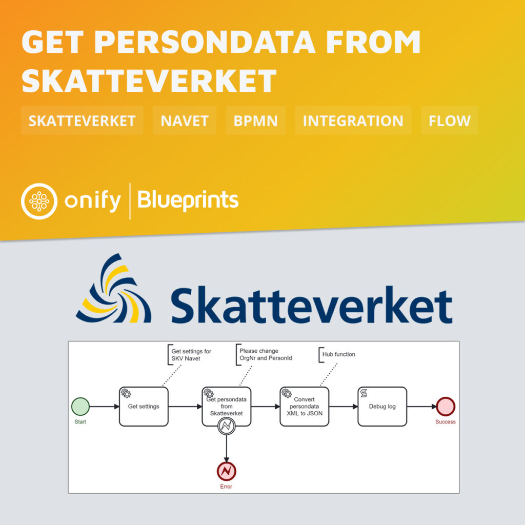 Onify Blueprint: Hämta personuppgifter från Skatteverket Navet